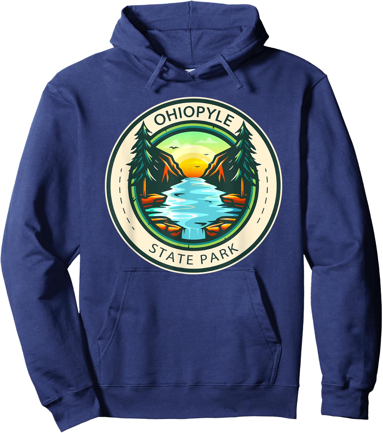 Ohiopyle State Park Pennsylvania Vintage Badge Hoodie - Hoodie | Navy