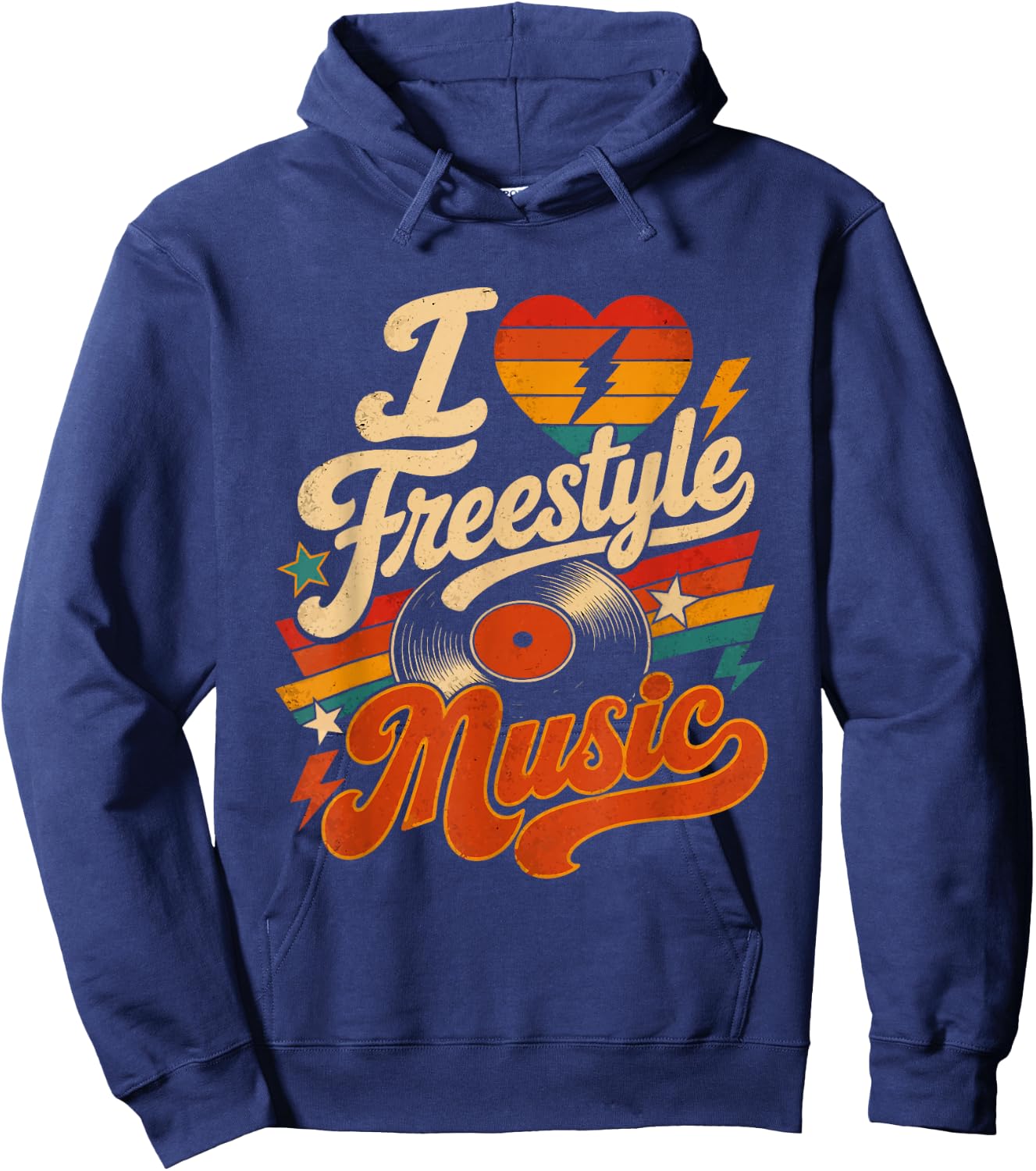 I Love Freestyle Music Hoodie - Hoodie | Navy