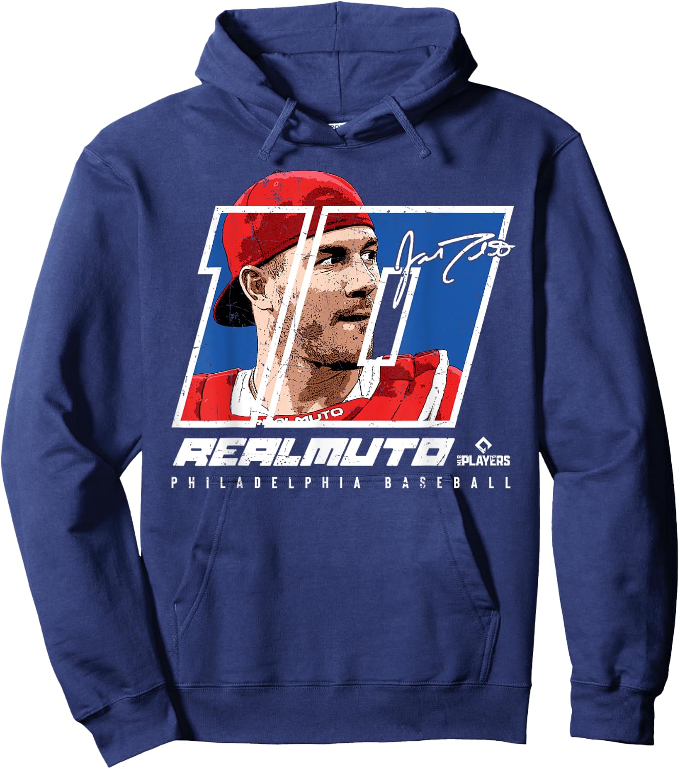 JT Realmuto Silhouette Philadelphia MLBPA Hoodie - Hoodie | Navy