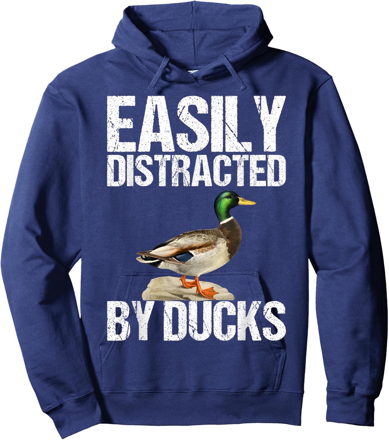 Easily Distracted By Ducks as a Funny Duck Hoodie - Hoodie | Navy