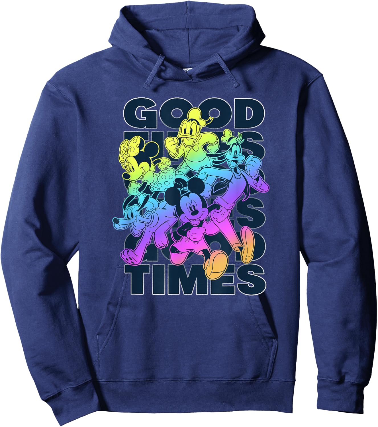 Disney Mickey Classic Good Times Neon Group Hoodie - Hoodie | Navy