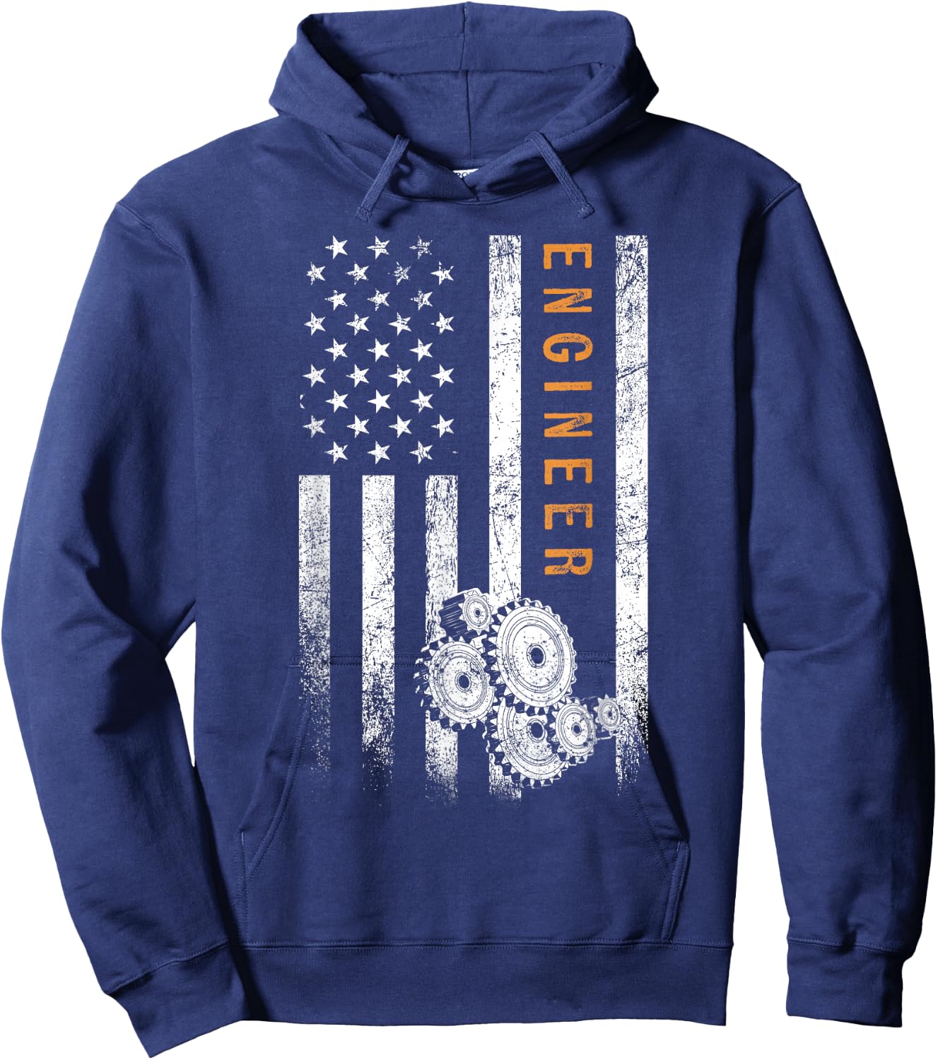 Engineer American Flag Design Engineering Hoodie - Hoodie | Navy