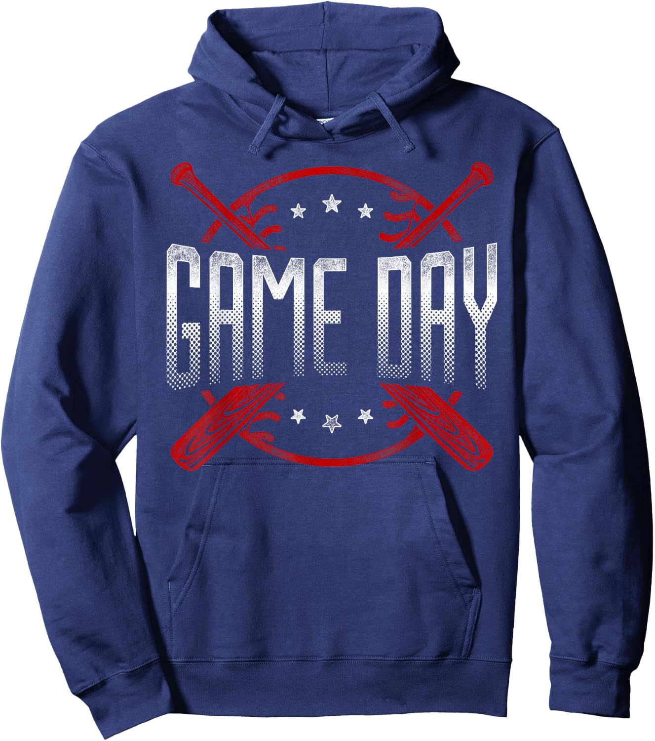 Baseball Fan Vintage Game Day Hoodie - Hoodie | Navy