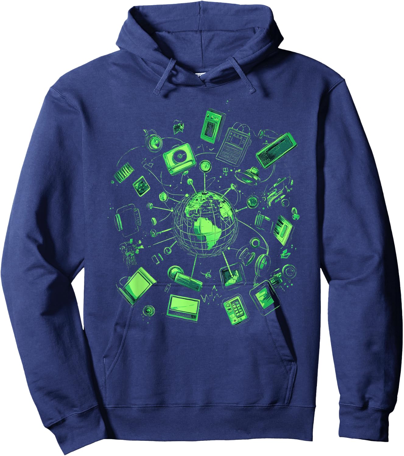 Vintage Technology Retro Gadgets Illustration Hoodie - Hoodie | Navy