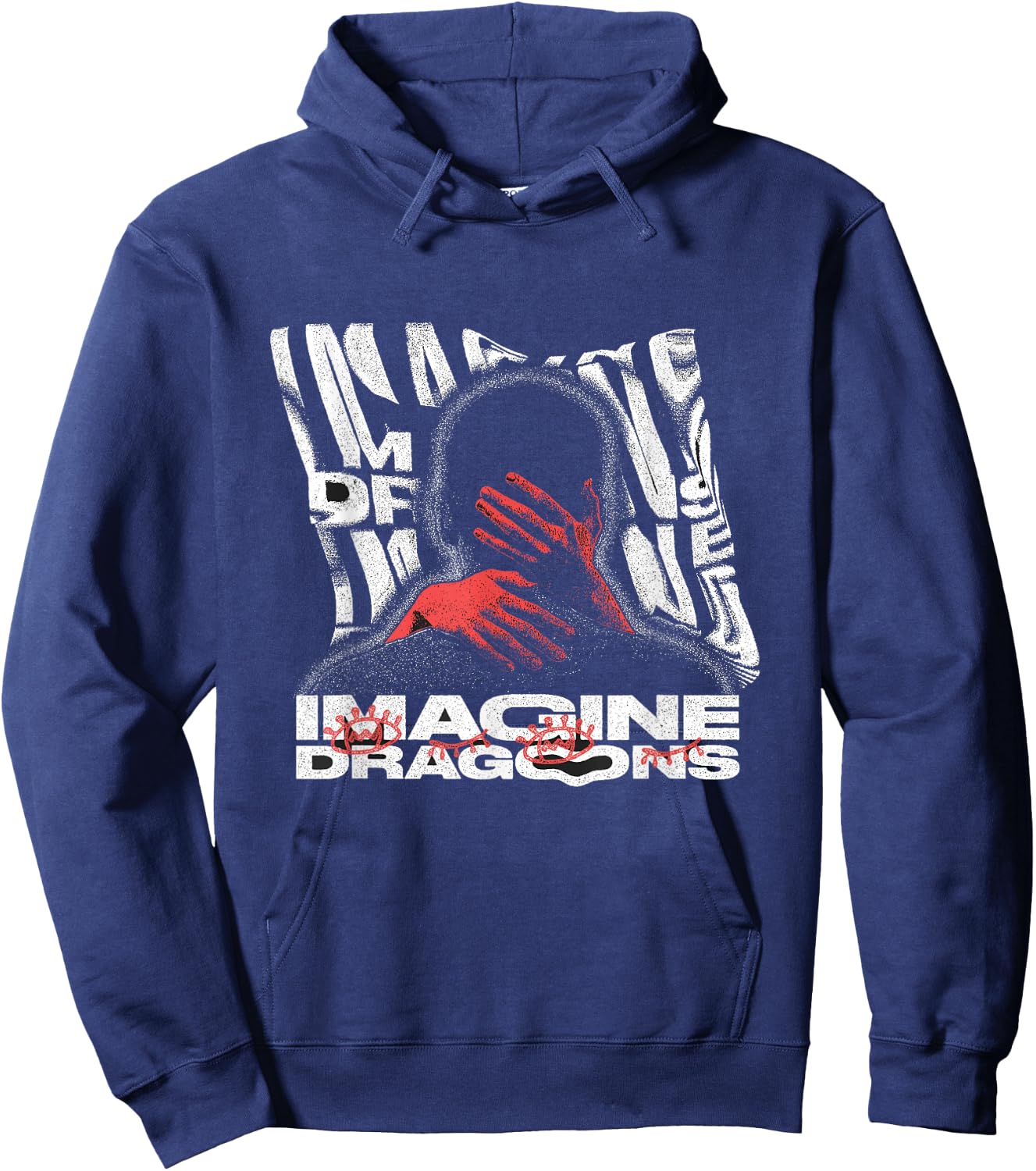 Official Imagine Dragons Exclusive Warp Hands Hoodie - Hoodie | Navy