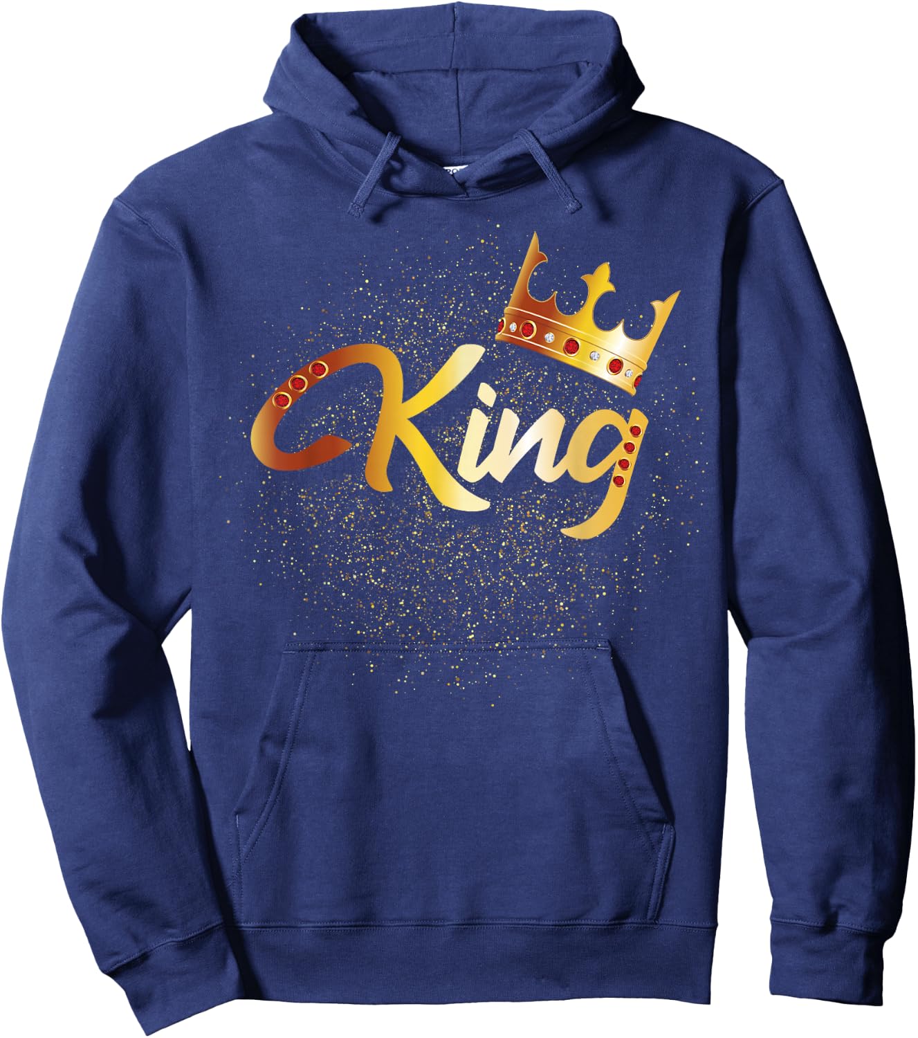 King Shirt Men Boys Matching Couples Him & Her Hoodie - Hoodie | Navy
