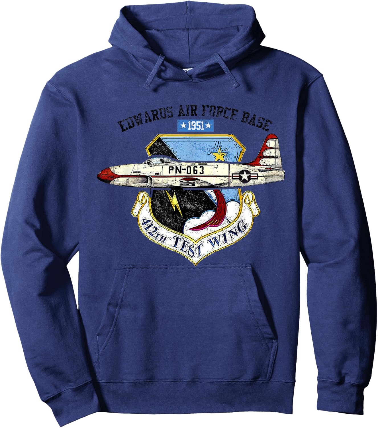 Vintage 1951 Test pilot, Edwards Air Force Base Hoodie - Hoodie | Navy