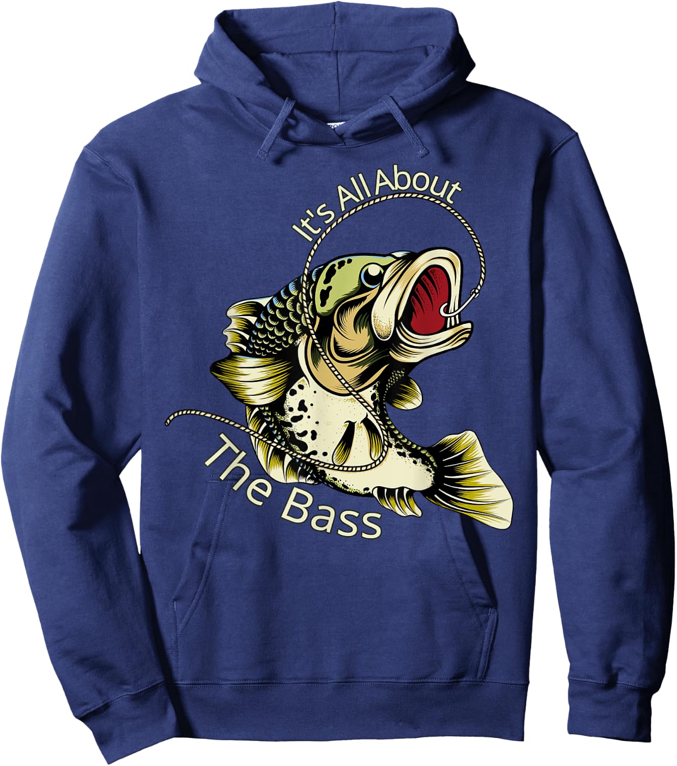 It's All About The Bass Fisherman Fishing Gift Hoodie - Hoodie | Navy