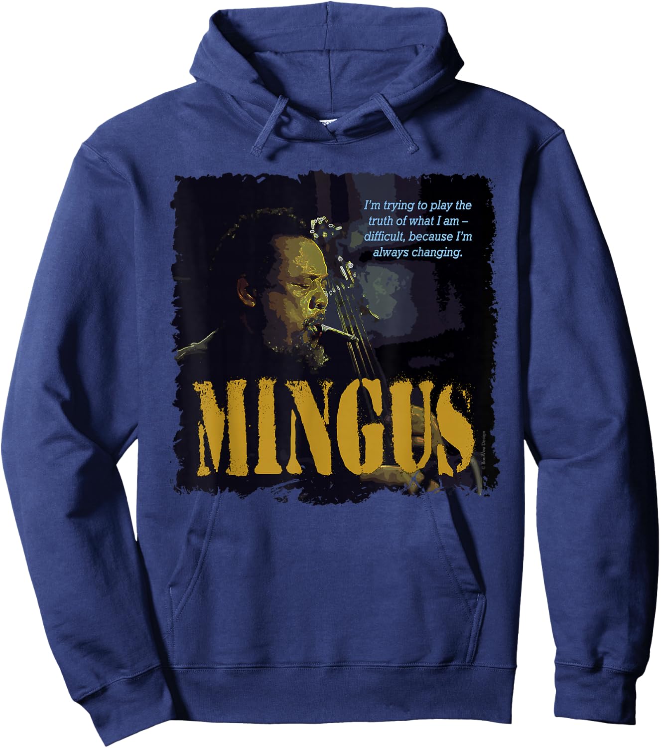 Mingus Jazz Wisdom Bassist Musician Hoodie - Hoodie | Navy