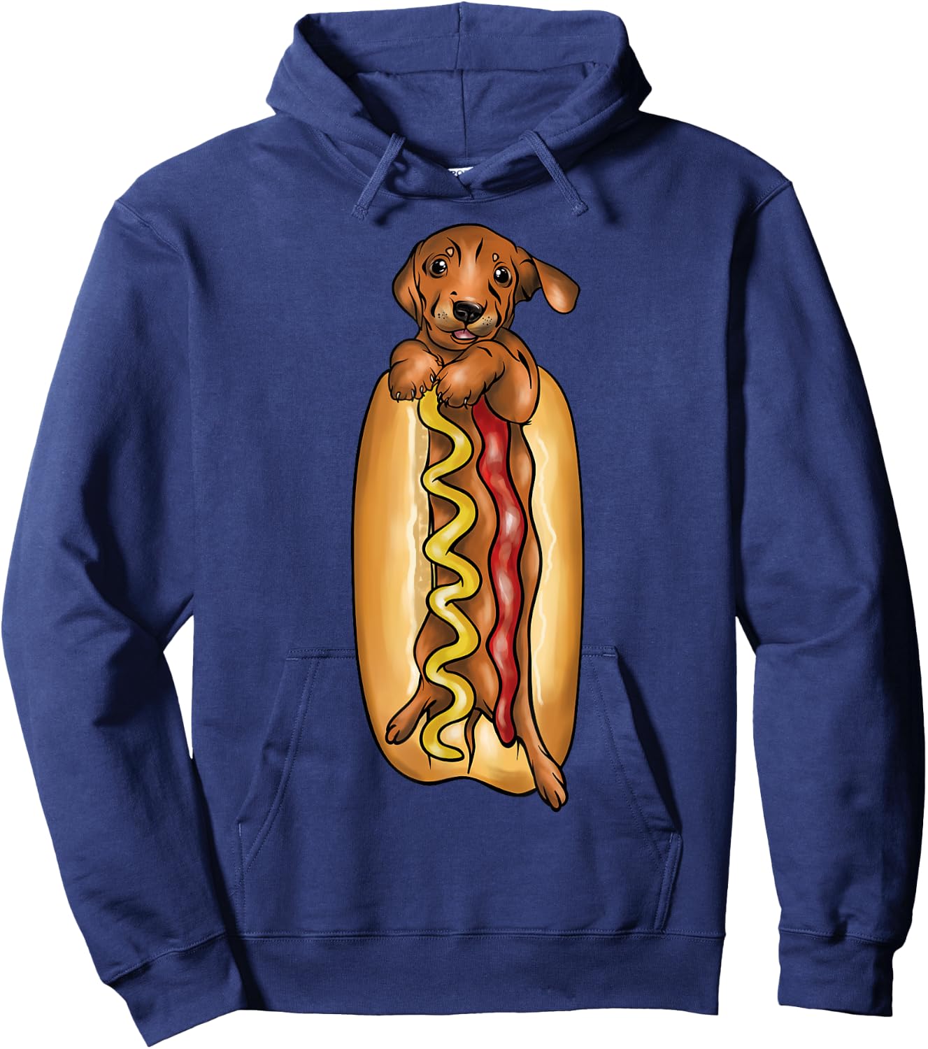 Dachshund Hot Dog Funny Graphic Shirts for Kids Hoodie - Hoodie | Navy
