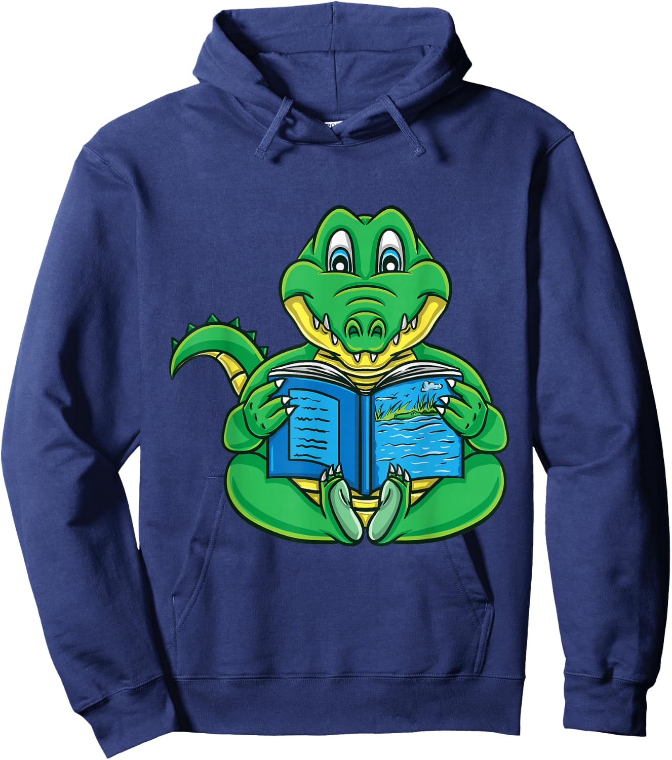 Crocodile Reading Book Librarian Hoodie - Hoodie | Navy
