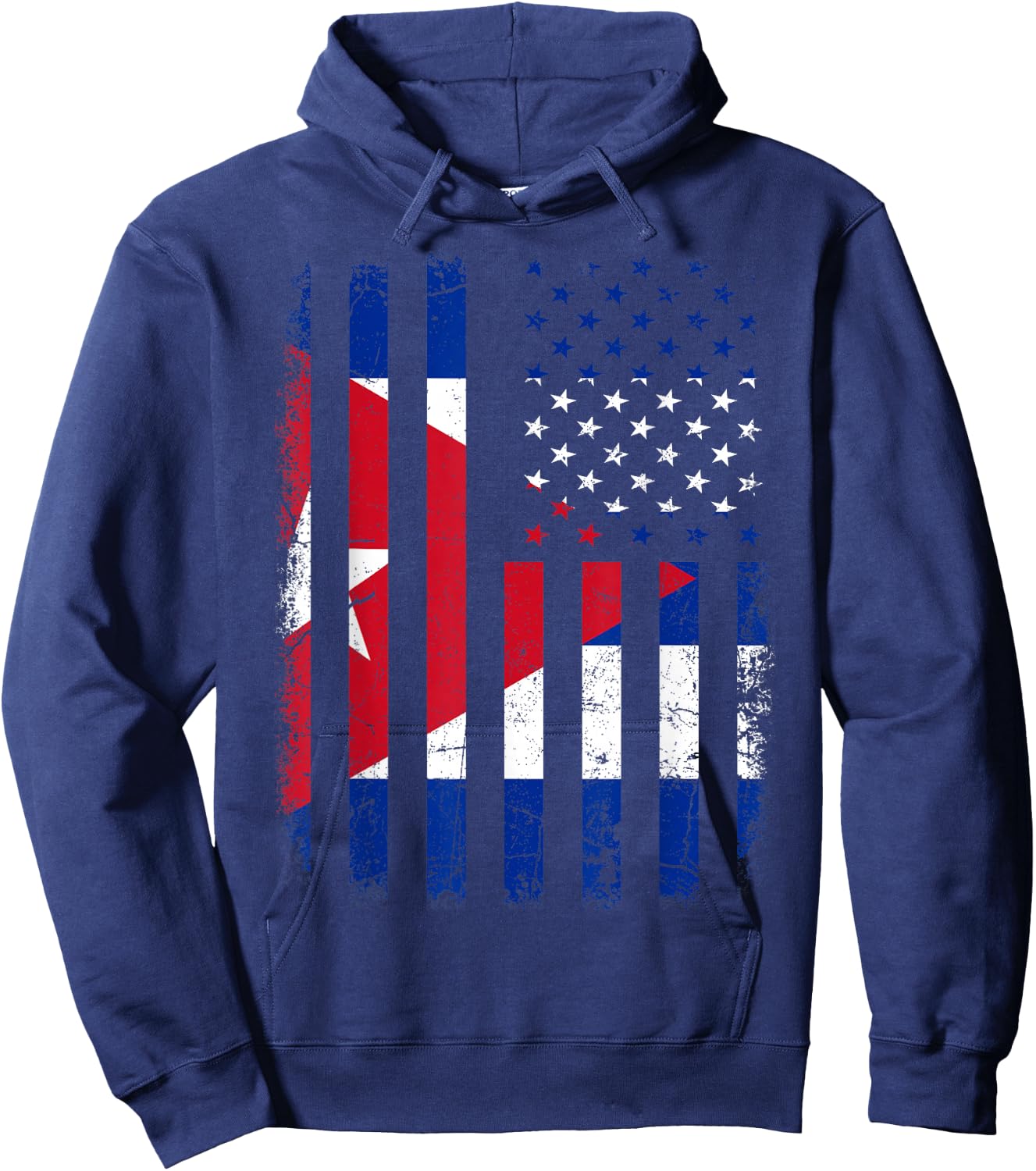 Cuban American Flag Cuban Roots Cuba America Hoodie - Hoodie | Navy