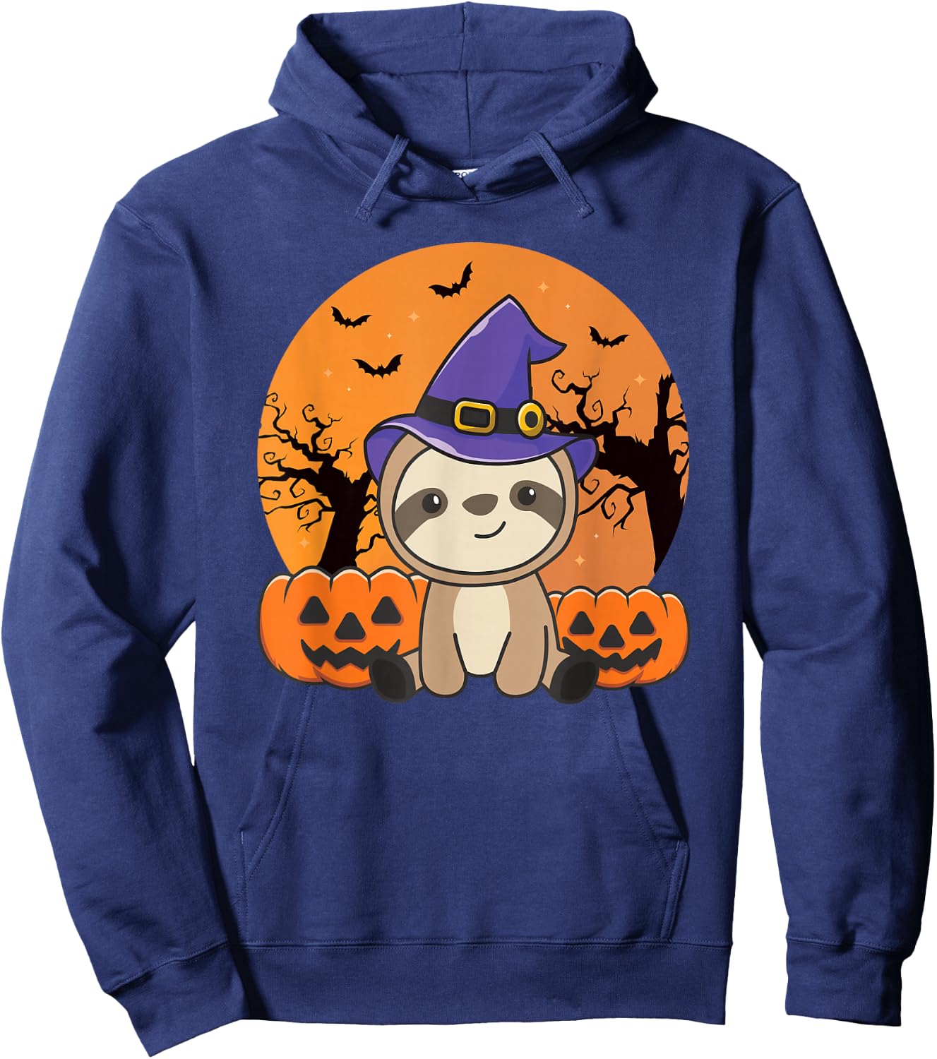 Sloth In Pumpkin Witch Sloths Happy Halloween Hoodie - Hoodie | Navy