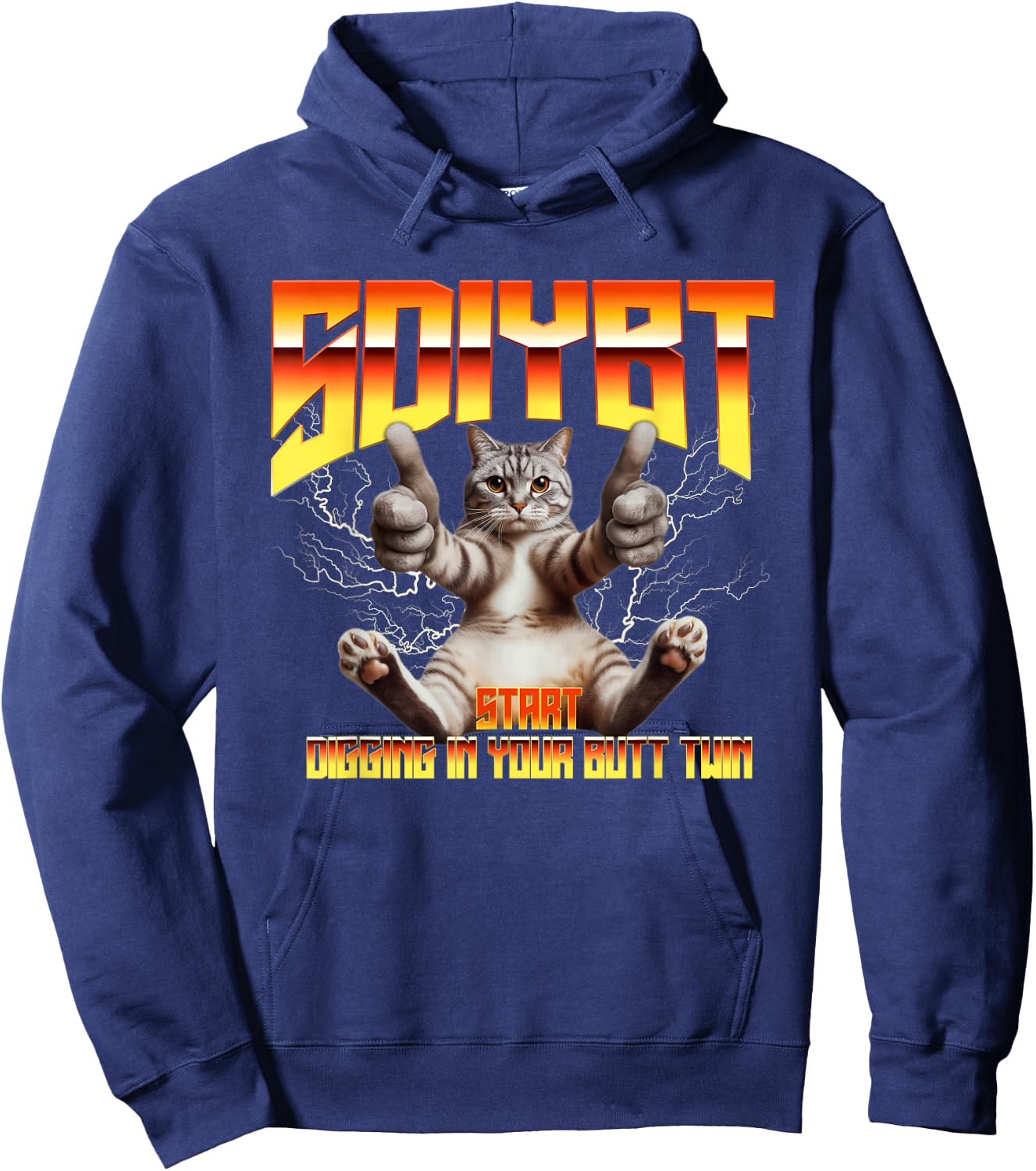 SDIYBT Start Digging in Your Butt Twin Meme Hoodie - Hoodie | Navy