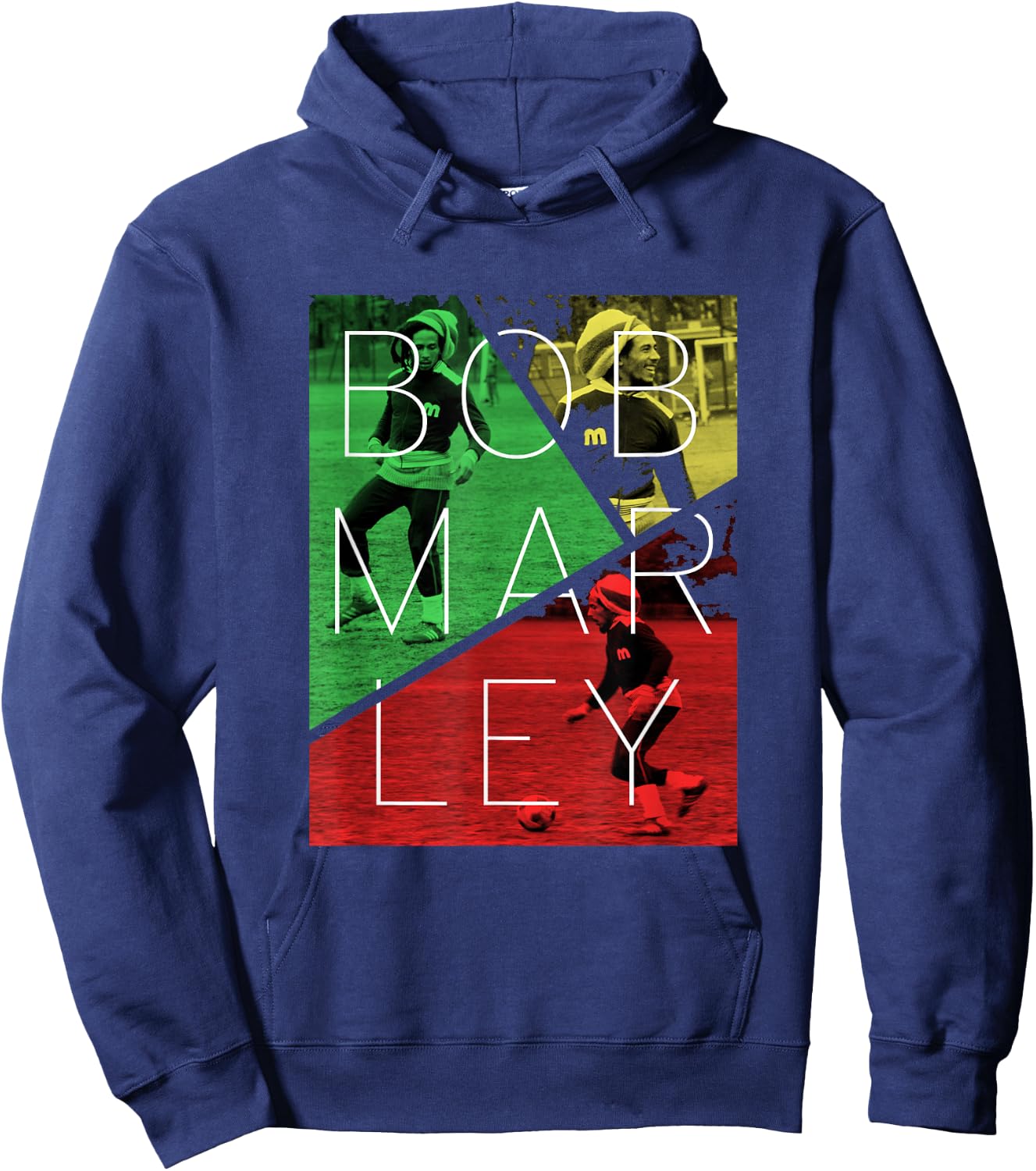 Bob Marley Soccer Split Hoodie - Hoodie | Navy