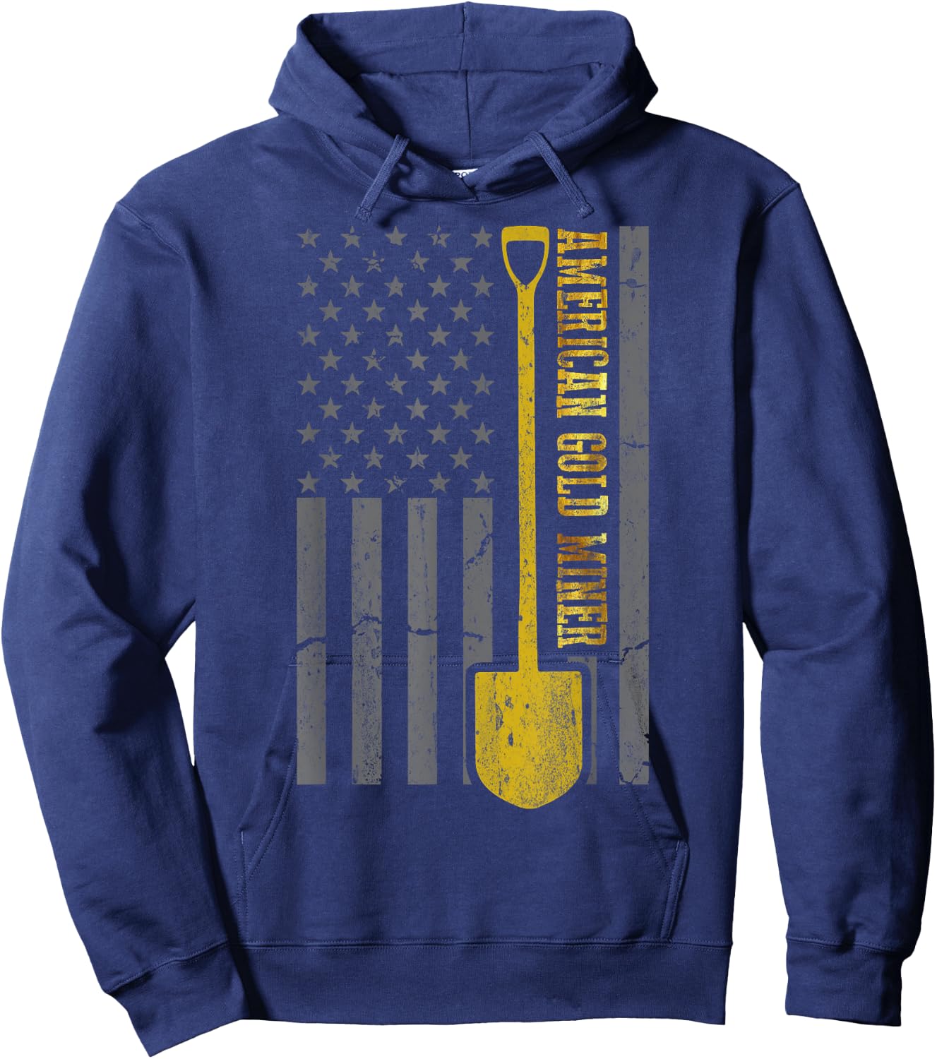 Golden US Flag for American Gold Miner Hoodie - Hoodie | Navy