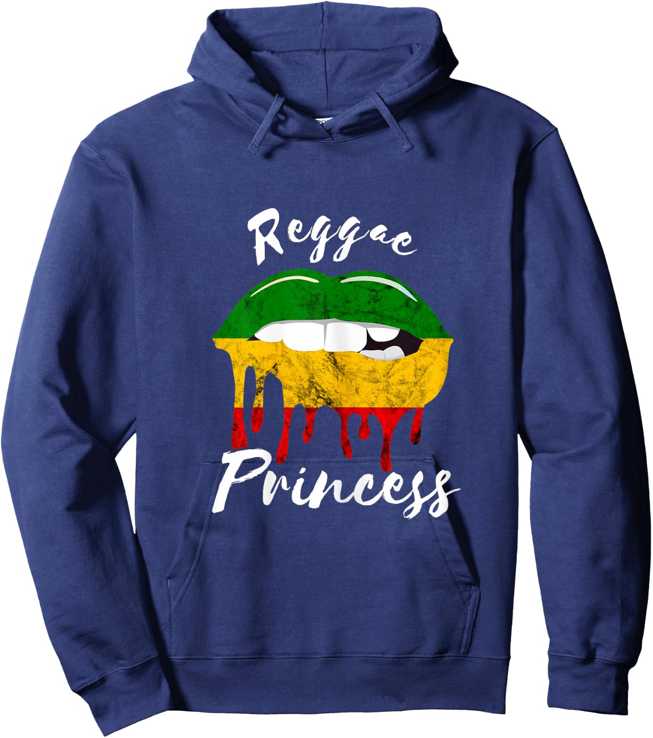 Reggae Princess Lips Rastafari Roots Reggaeton Hoodie - Hoodie | Navy