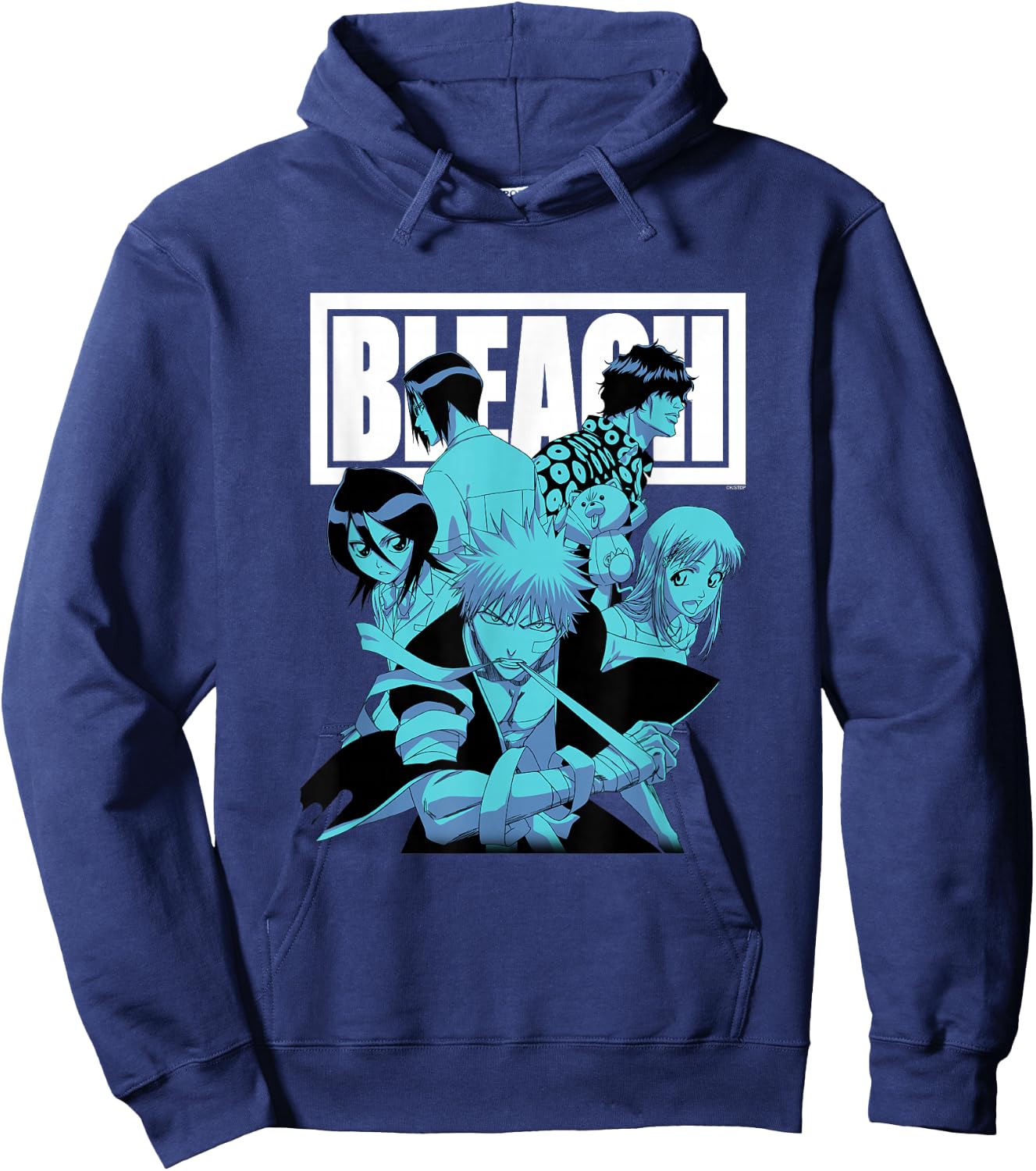 Bleach Characters with Block Logo Anime Hoodie - Hoodie | Navy