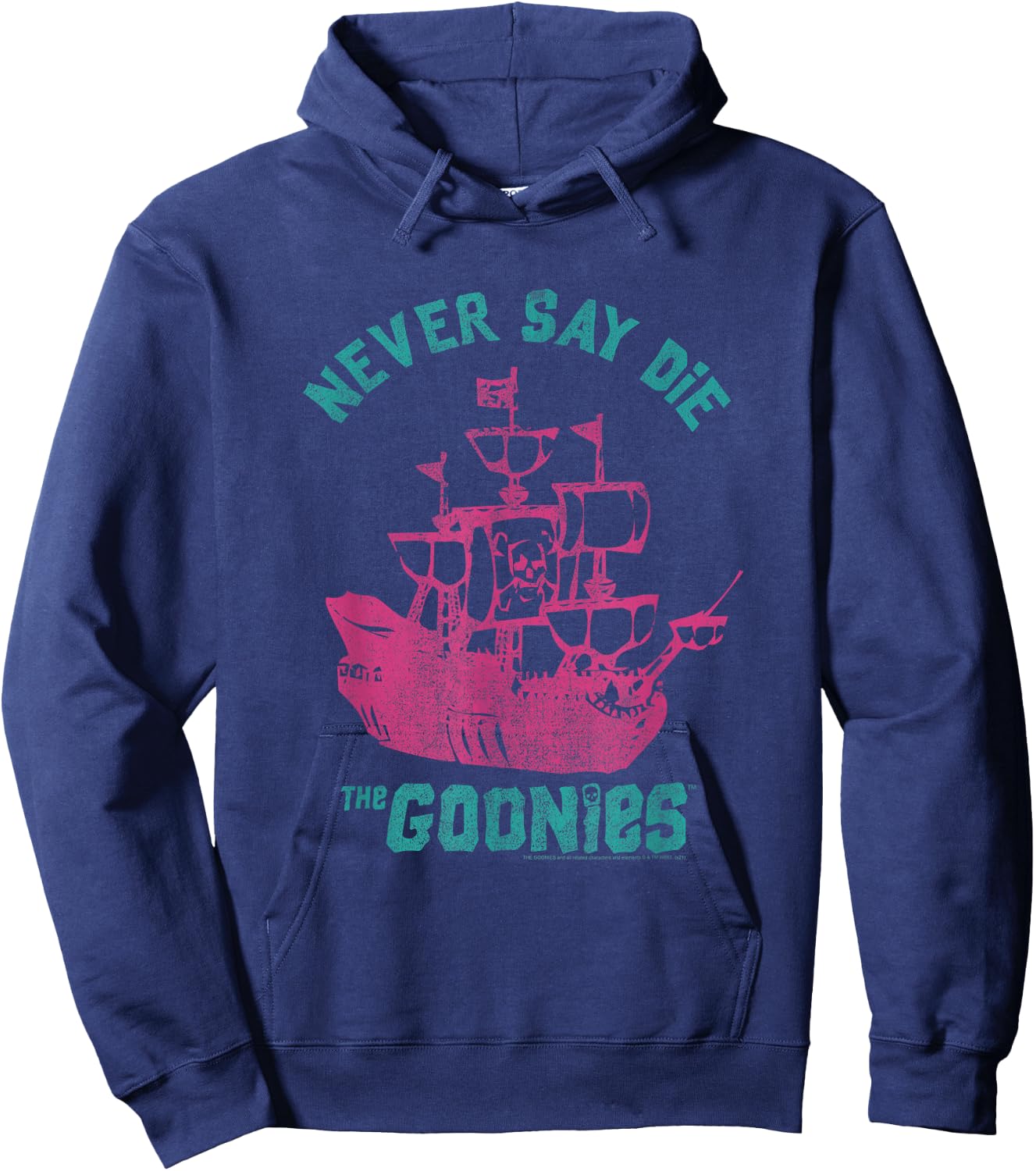 The Goonies Pastel Pirate Ship and Logo Movie Hoodie - Hoodie | Navy