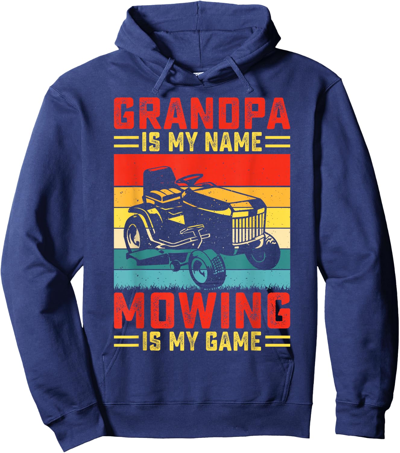Grandpa Is My Name Mowing Is My Game Hoodie - Hoodie | Navy