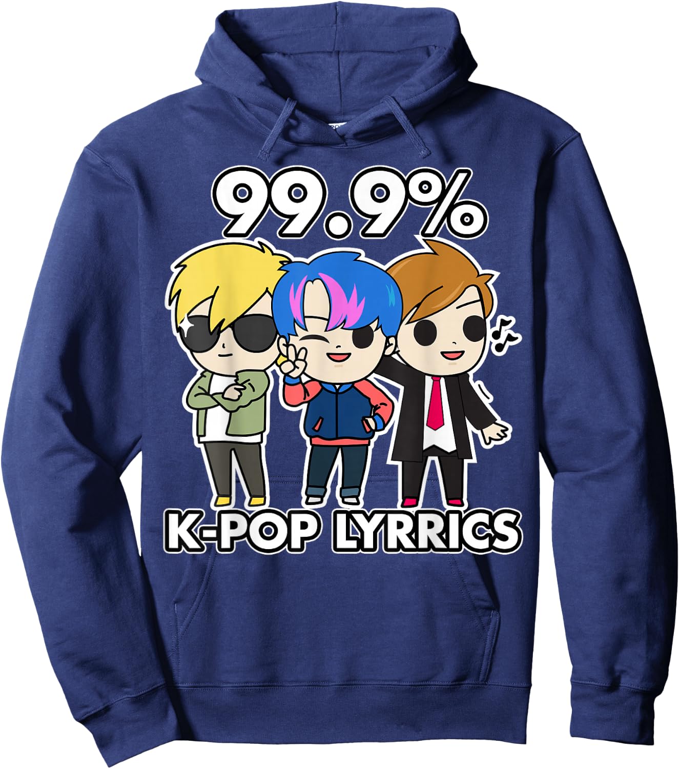 K-Pop 99.9% K-Pop Lyrics Hoodie - Hoodie | Navy
