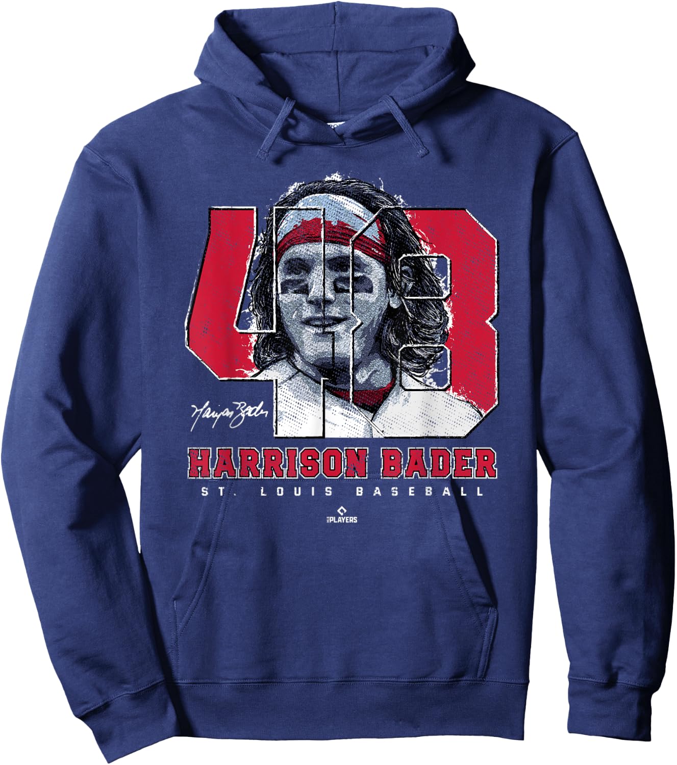 Harrison Bader Silhouette Tots St Louis MLBPA Hoodie - Hoodie | Navy