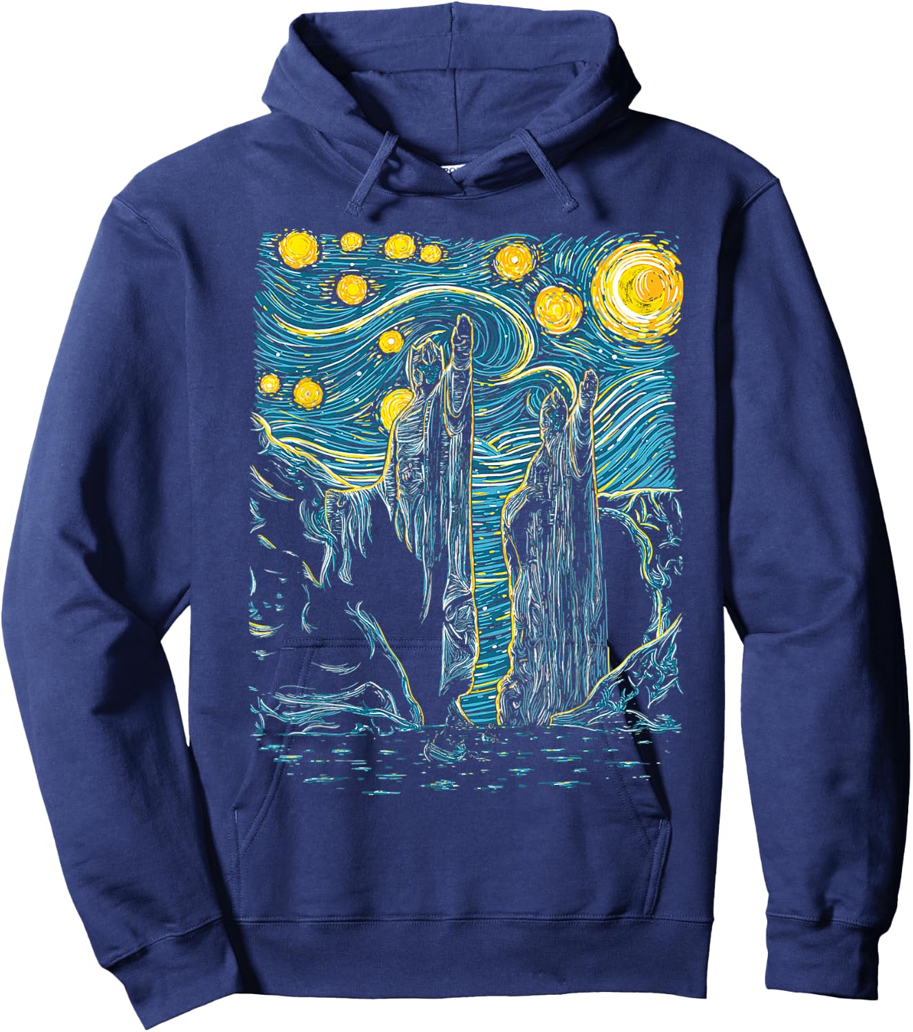 Argonath Starry Night Van Gogh Style Hoodie - Hoodie | Navy