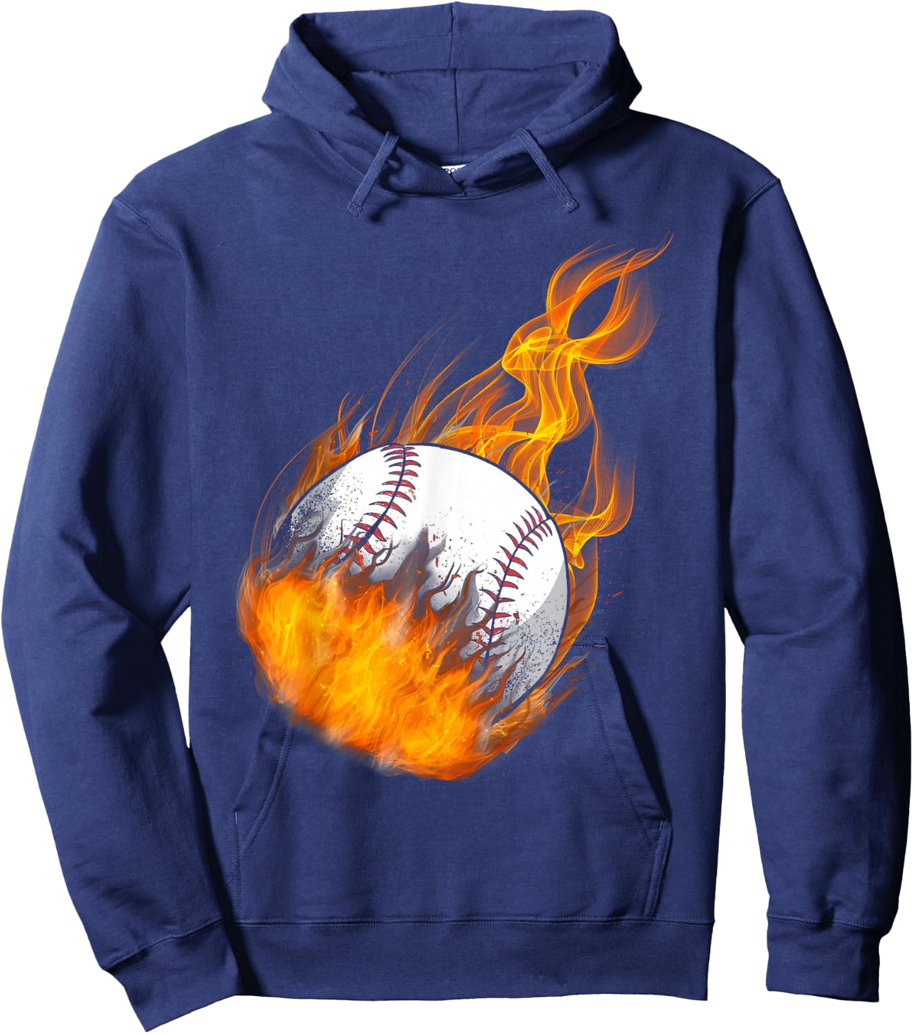 Baseball Fan Fire Vintage Hoodie - Hoodie | Navy