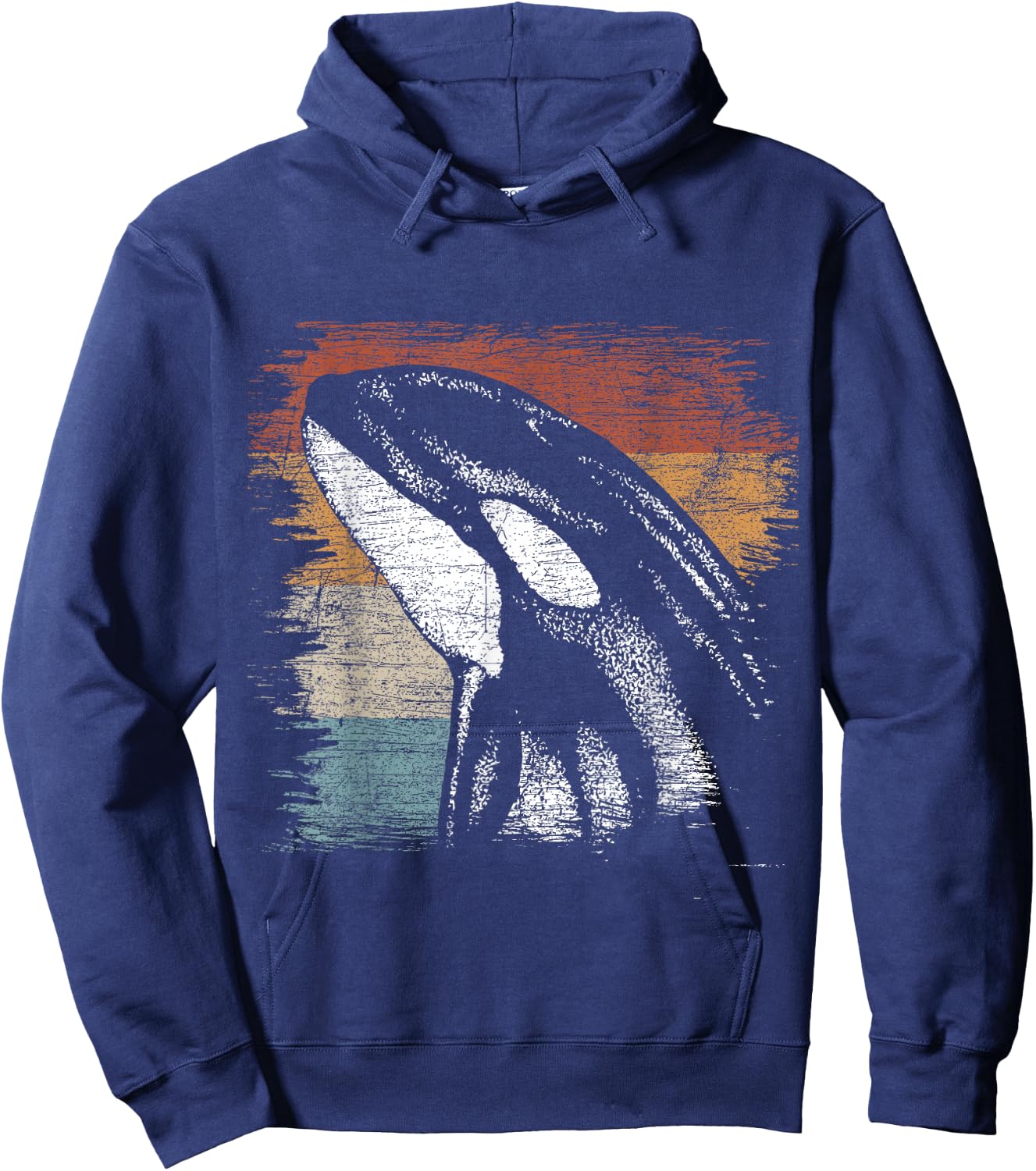 Retro Killer Whale Hoodie - Hoodie | Navy