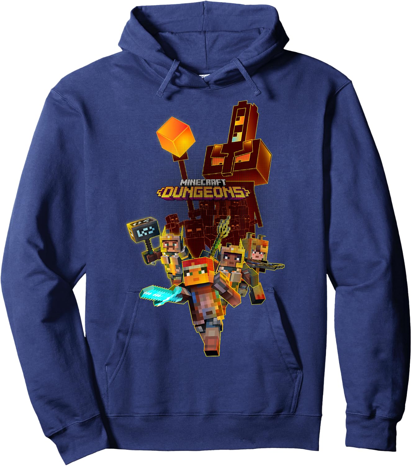 Minecraft Dungeons Group Fighters Poster Hoodie - Hoodie | Navy