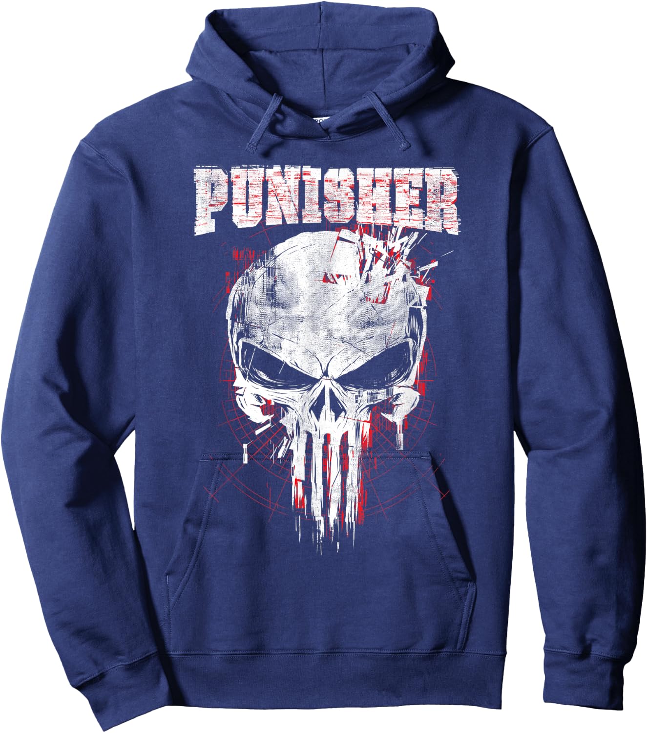 Marvel The Punisher Skull and Logo Hoodie - Hoodie | Navy
