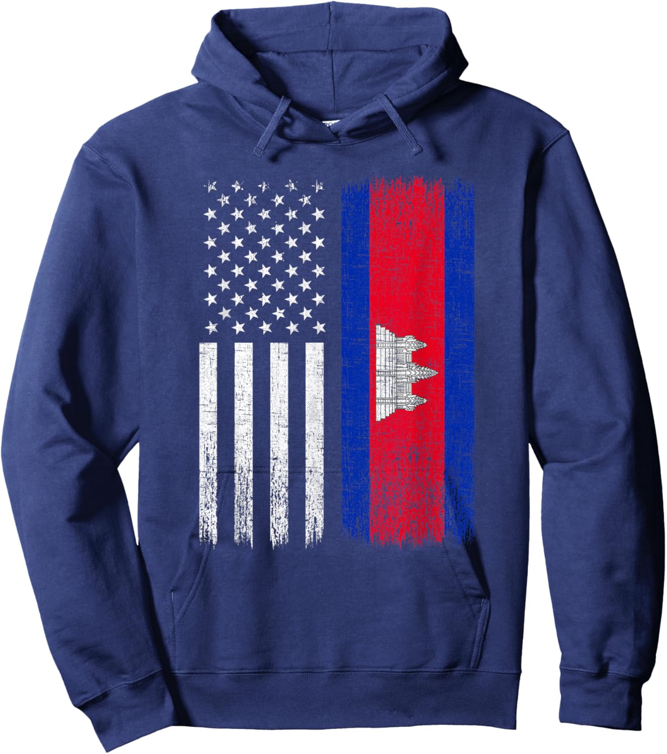Cambodian American Flag, funny khmer cambodian Hoodie - Hoodie | Navy