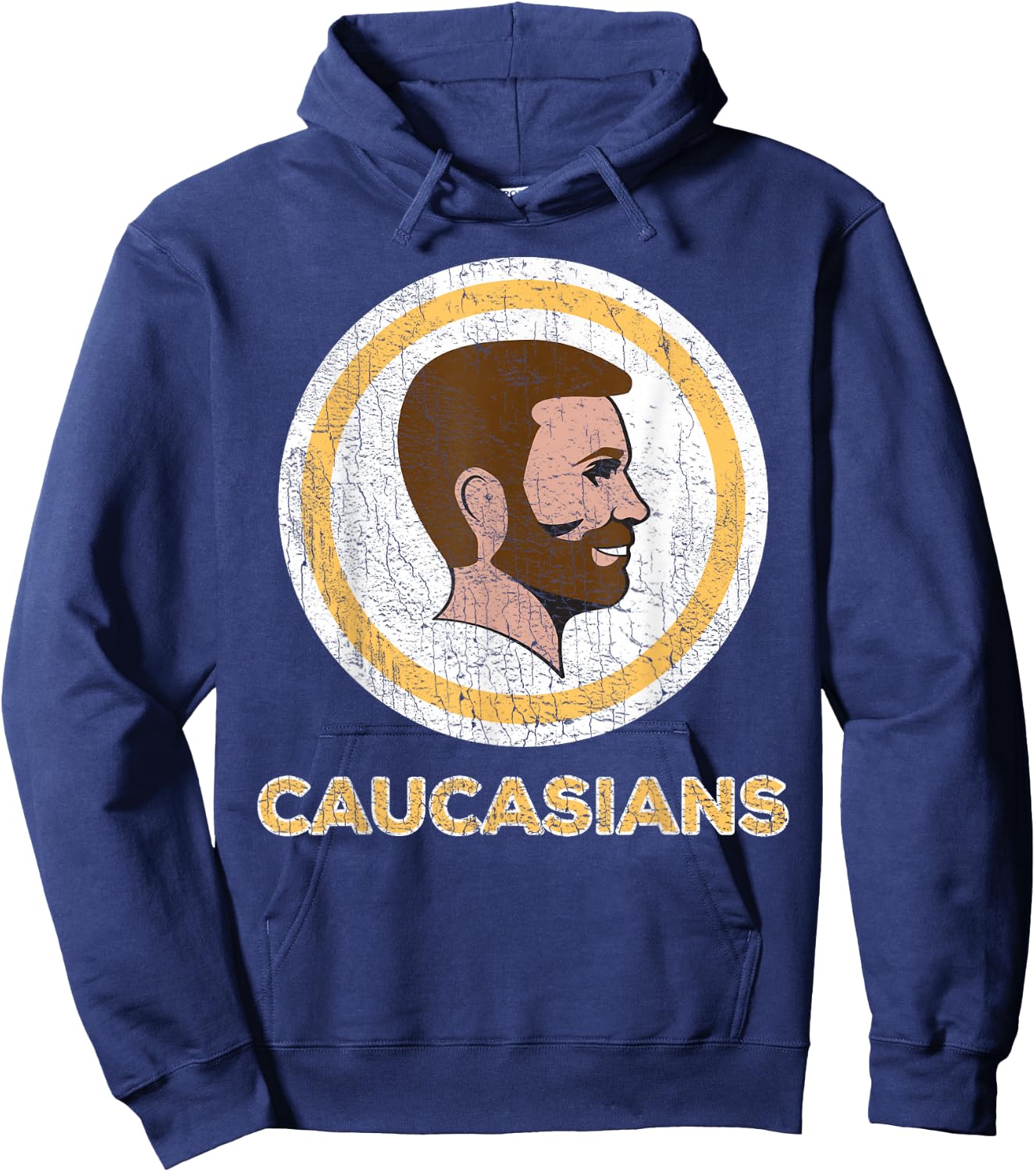 Caucasian Caucasians Pride Vintage Funny Shirt Hoodie - Hoodie | Navy