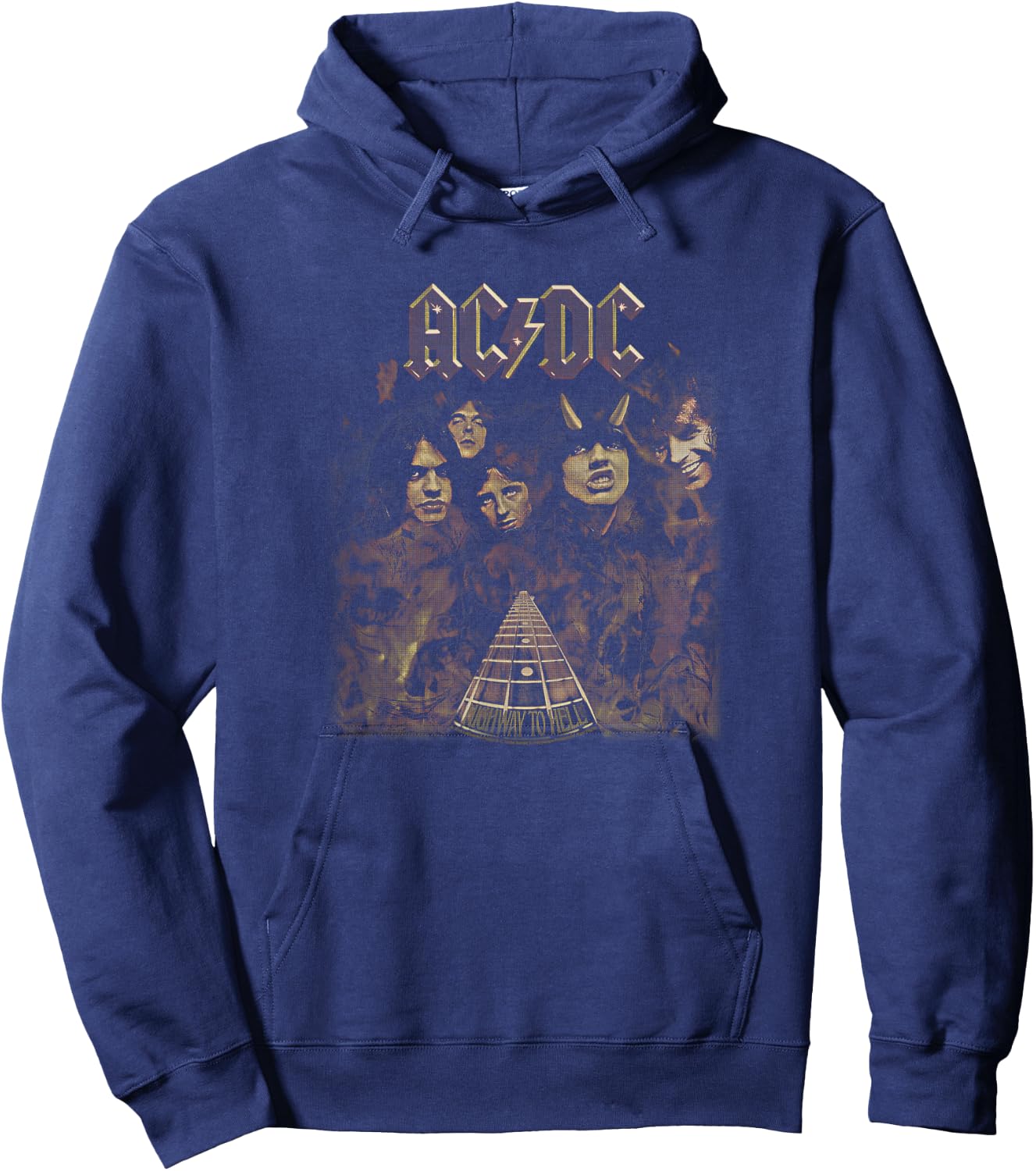 AC/DC - Highway to Hell , Black, Small, , Short Sleeve, Classic Fit, Polyester, Imported, AC/DC Fans, Classic Rock Music Lovers Hoodie - Hoodie | Navy