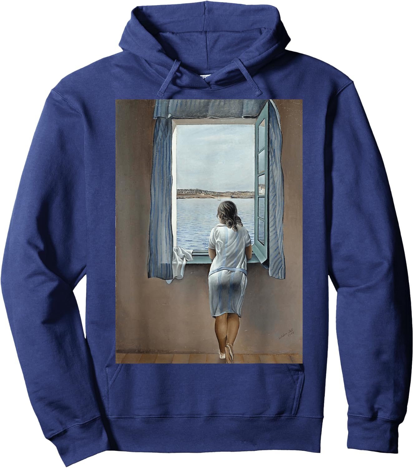 Young Woman at a window by Dali Hoodie - Hoodie | Navy