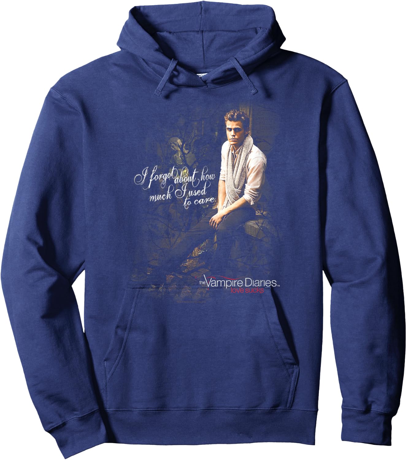Vampire Diaries Stefan I Used to Care Hoodie - Hoodie | Navy
