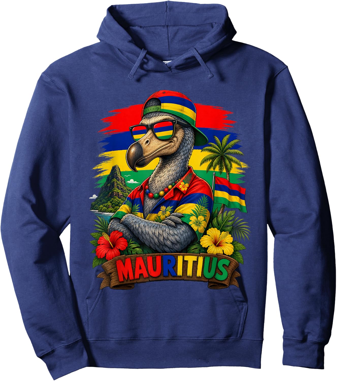 National Pride Mauritius Dodo Flag Hoodie - Hoodie | Navy
