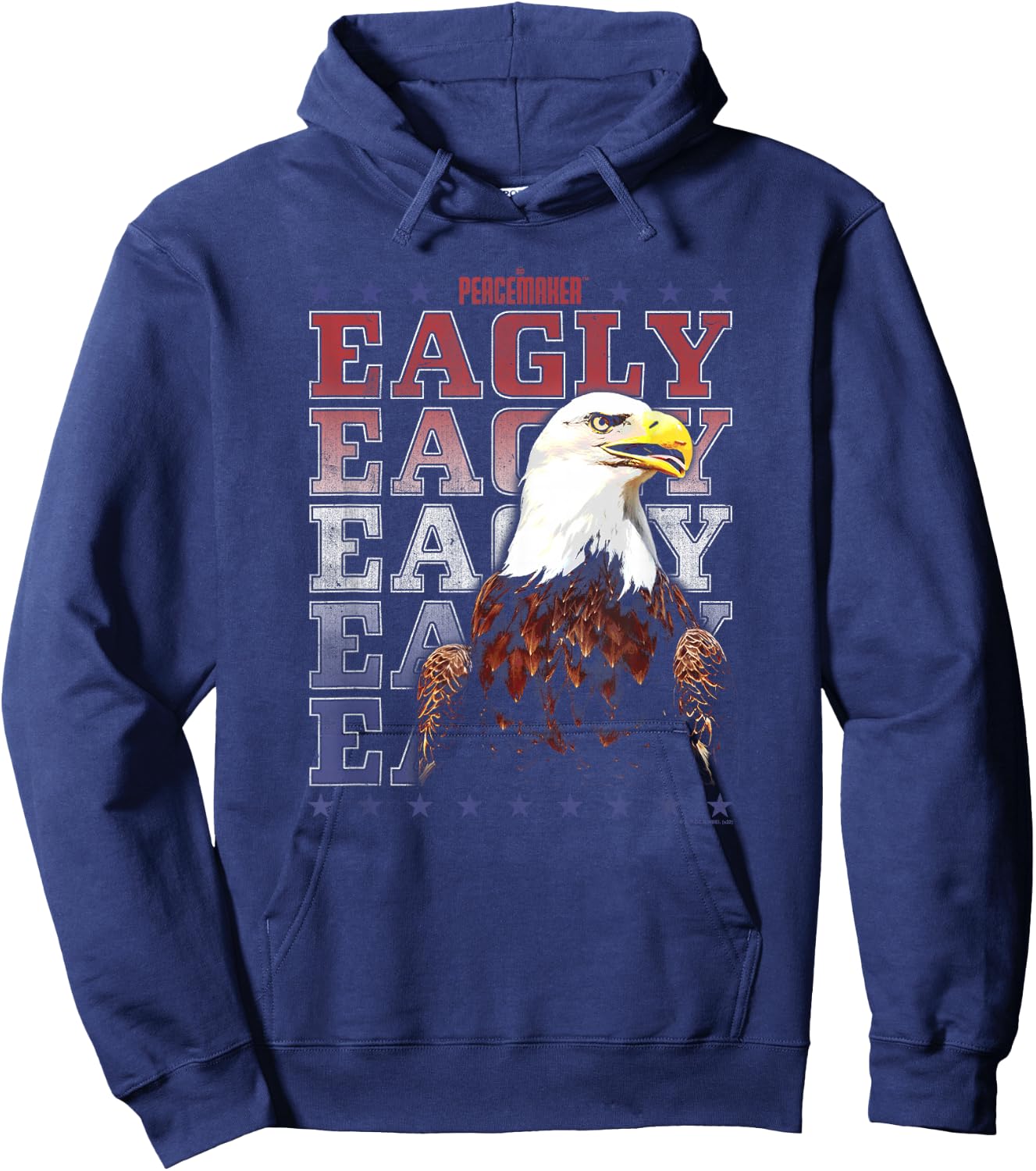 Peacemaker Eagly Text Stack Hoodie - Hoodie | Navy