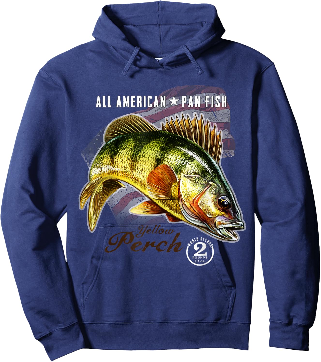 Yellow Perch American Pan Fish Hoodie - Hoodie | Navy