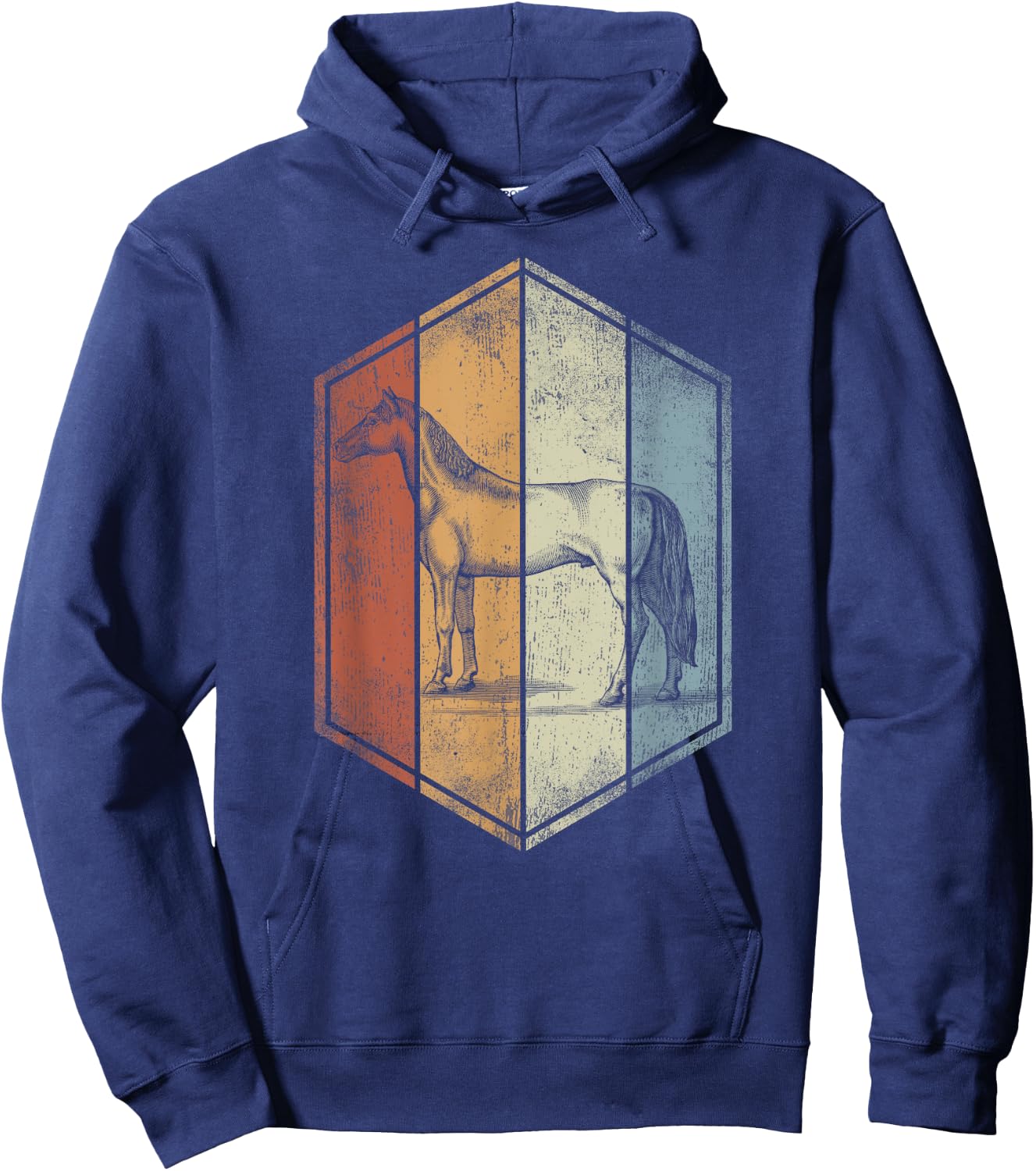 Horse Retro Vintage Style Horse Lover Hoodie - Hoodie | Navy