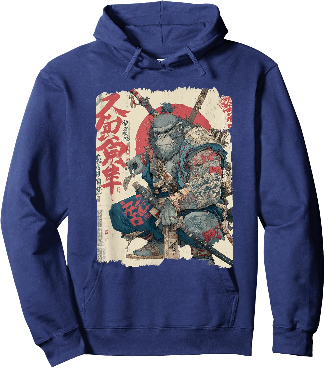 Sasquatch Samurai Japanese Bigfoot Hoodie - Hoodie | Navy