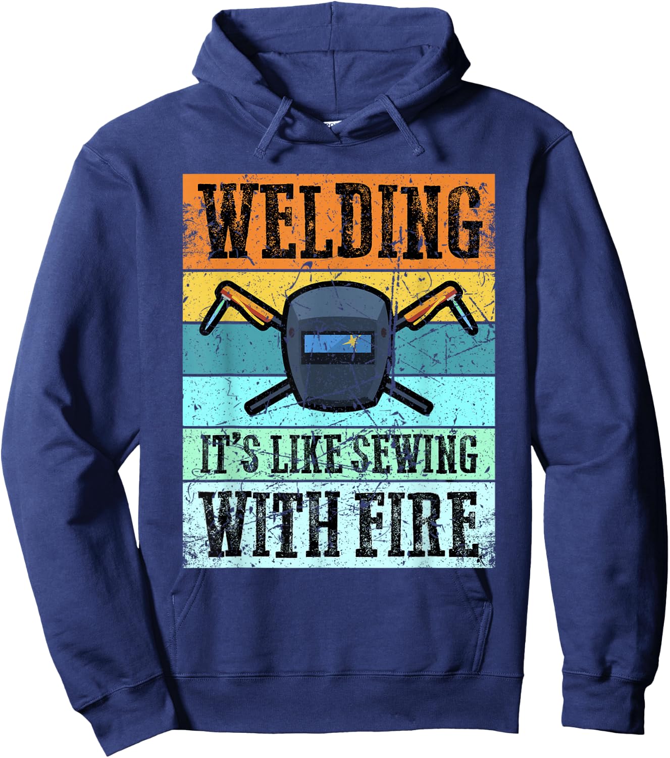 Vintage Funny Welder With Sayings Women Welding Hoodie - Hoodie | Navy