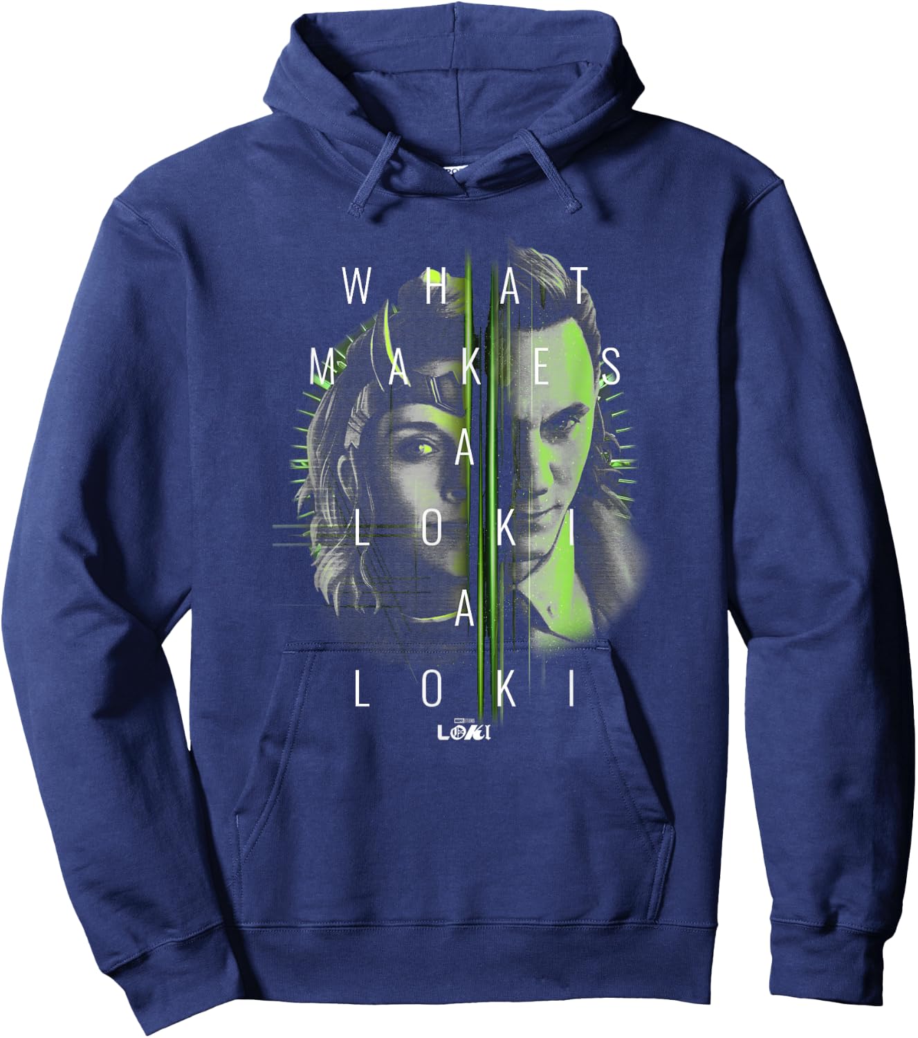 Marvel Loki Sylvie What Makes A Loki Split Face Hoodie - Hoodie | Navy