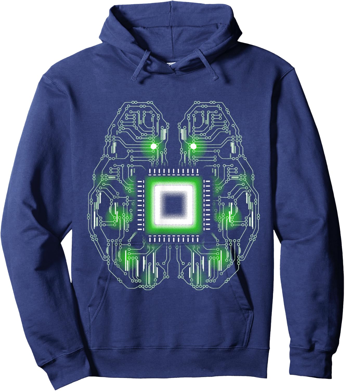 Computer Brain Circuit Board Hoodie - Hoodie | Navy