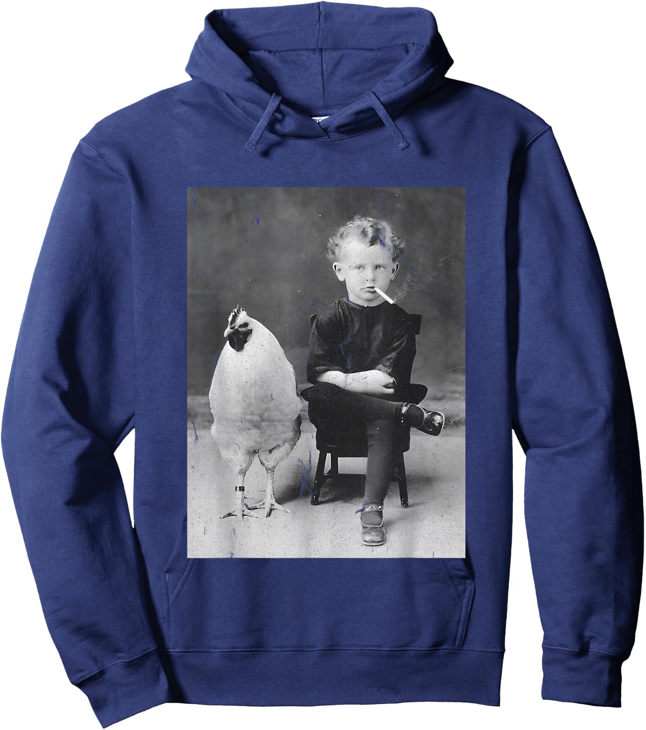 Smoking Boy With Chicken Vintage Bizarre Weird Hoodie - Hoodie | Navy