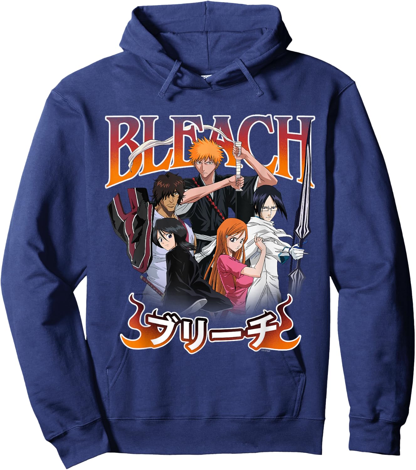 Bleach Team Ichigo and Ombre Logo Anime Hoodie - Hoodie | Navy