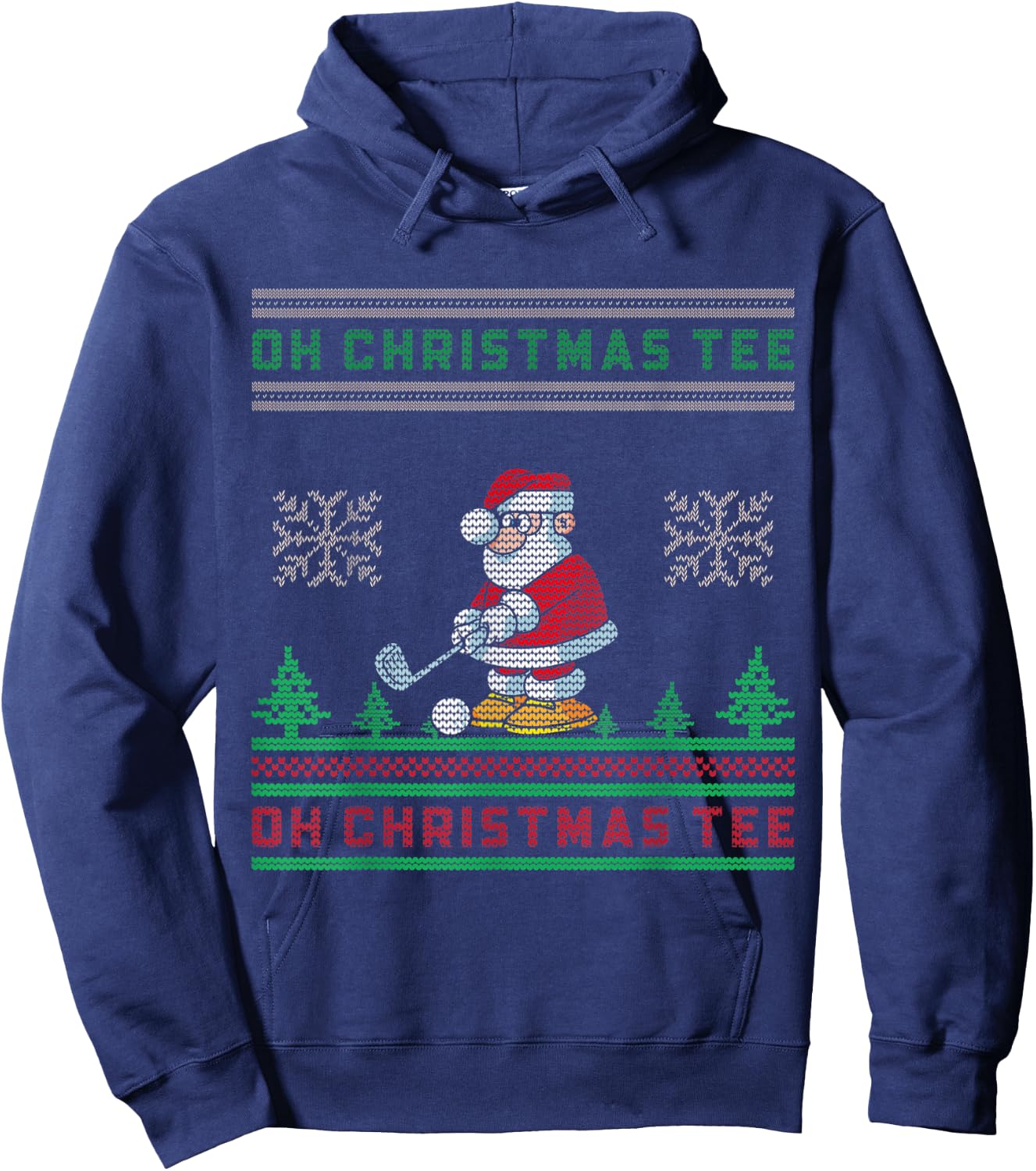 Oh Christmas Funny Santa Claus Playing Golf Hoodie - Hoodie | Navy