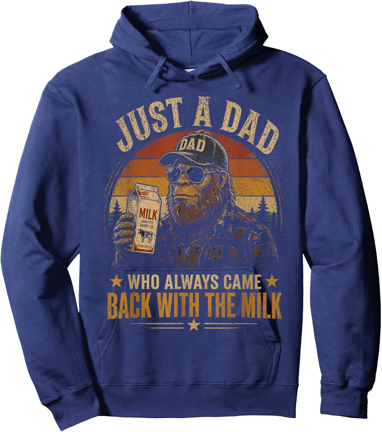 Just A Dad Who Always Came Back with The Milk Hoodie - Hoodie | Navy