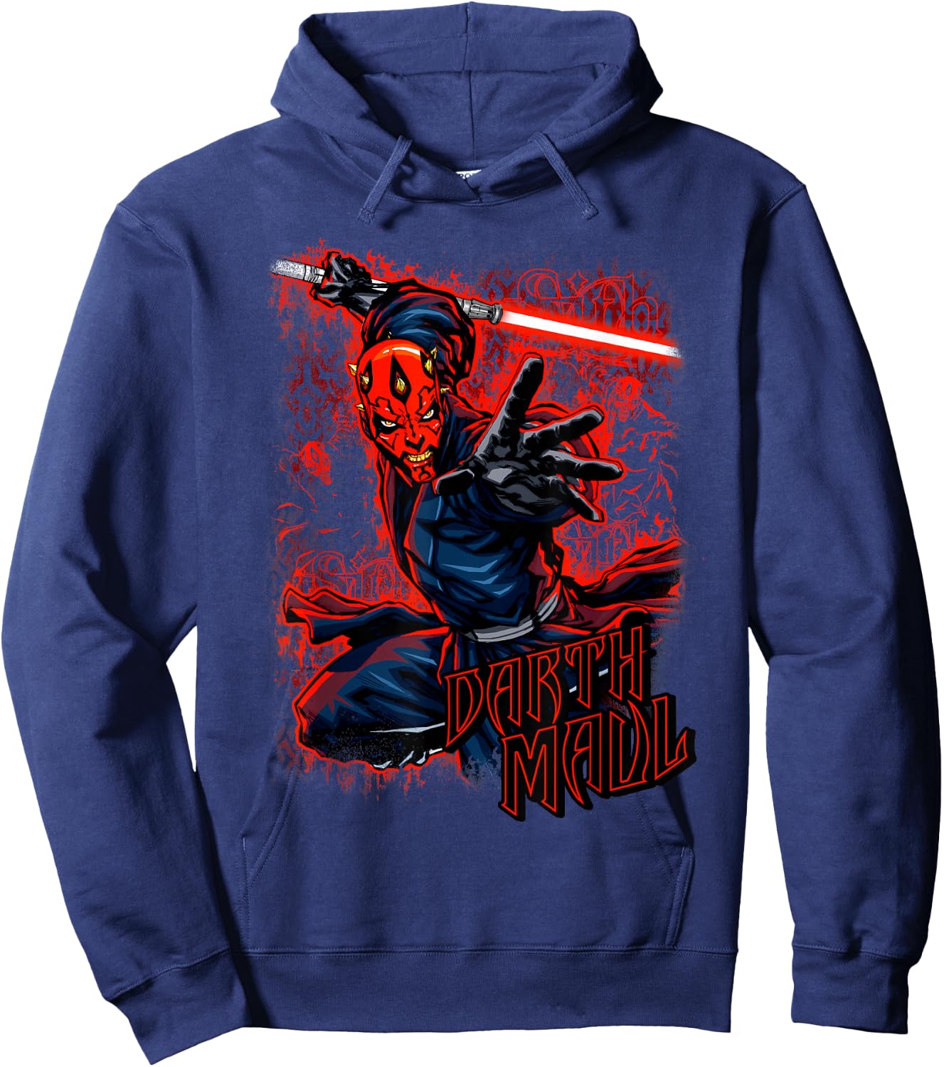 Star Wars Darth Maul Red Saber Portrait Hoodie - Hoodie | Navy