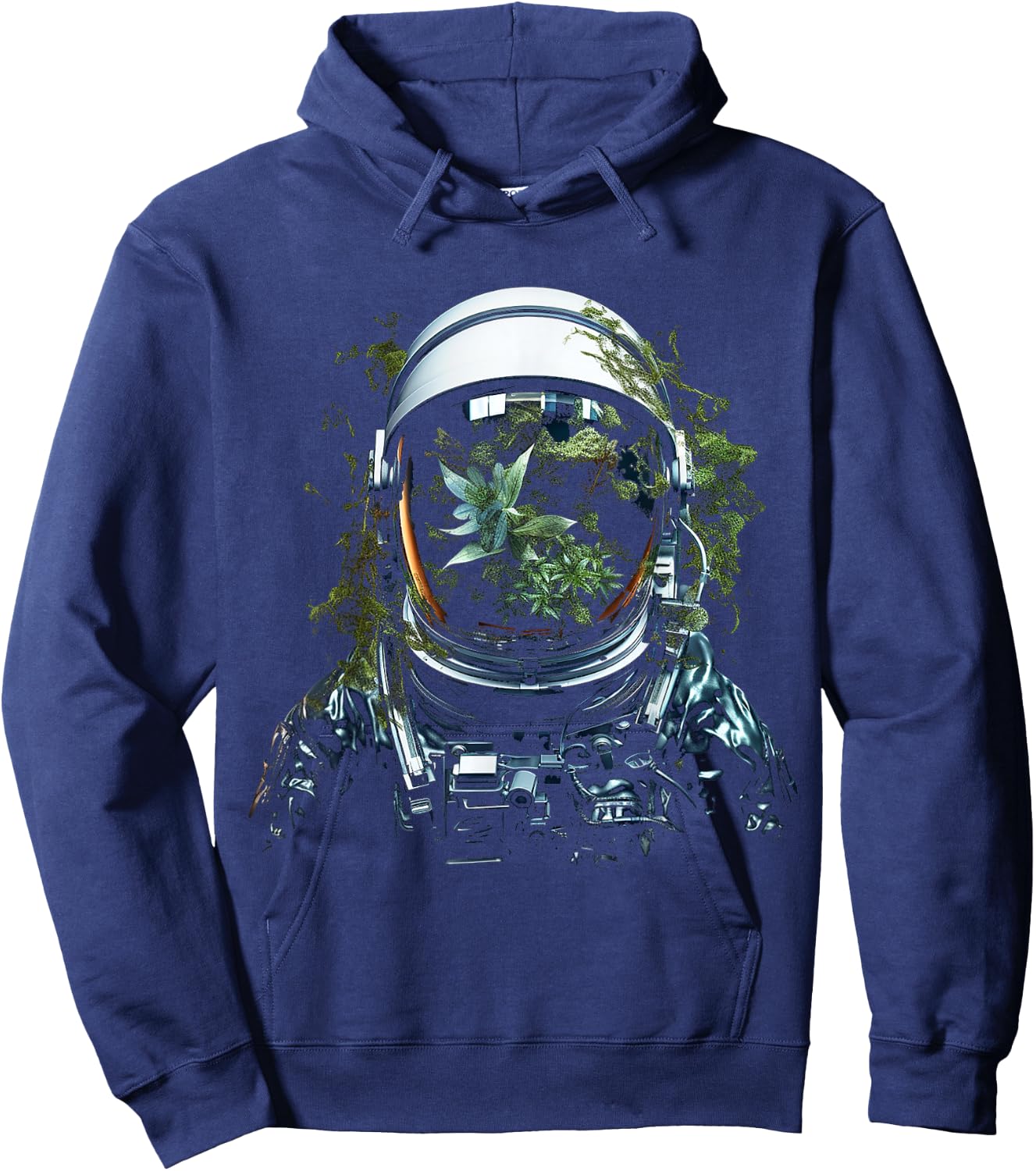 Astronaut Plants Art Graphic Motif Astronaut Hoodie - Hoodie | Navy